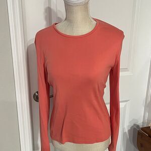 Women's Orange Long Sleeve Pima Cotton Top